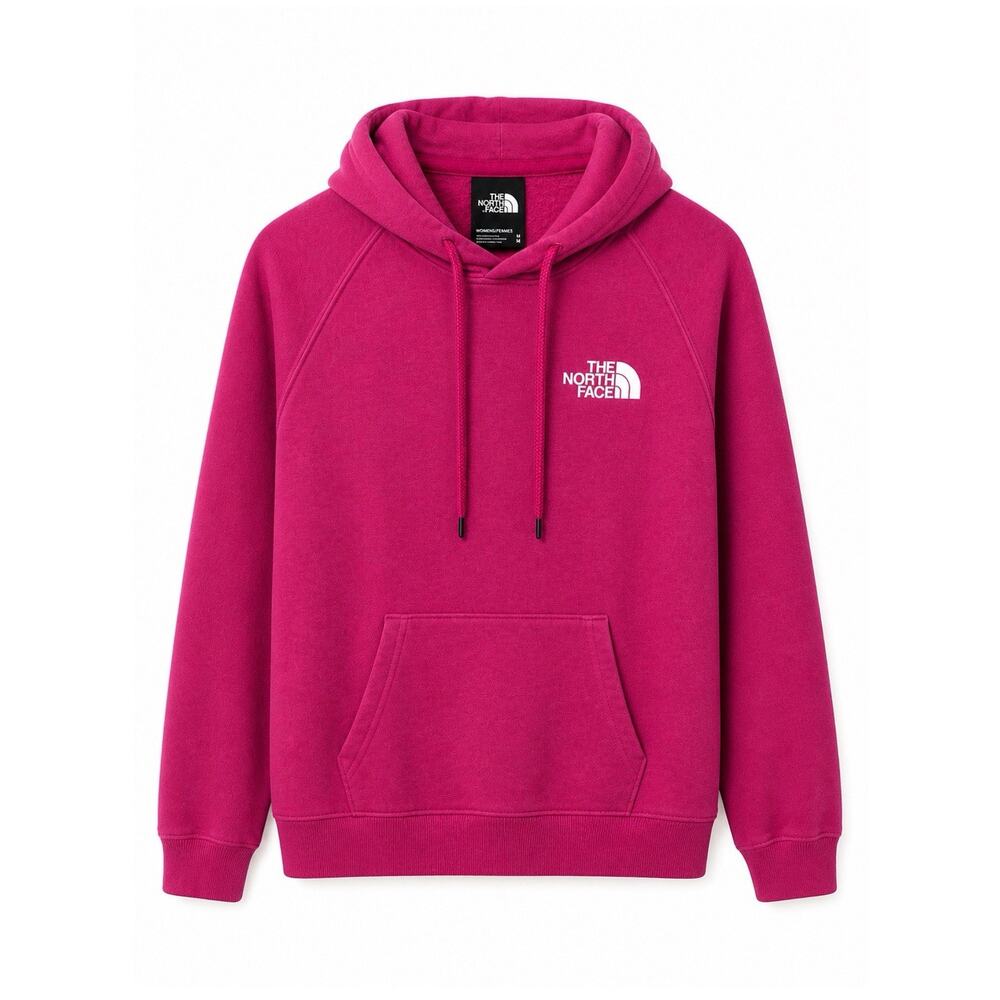 The North Face Women's Pink Pullover Hoodie medium Logo Hooded Knit Long Sleeve